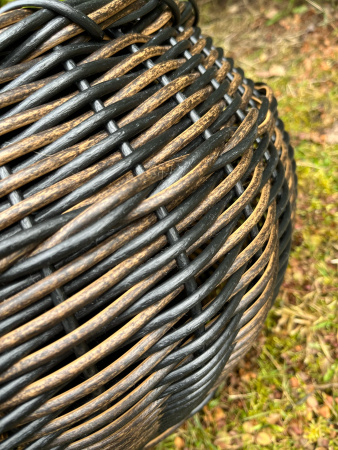 Кашпо из искусственного ротанга чугунок двухцветный 12 литров